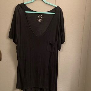 Women's Black V-Neck Top